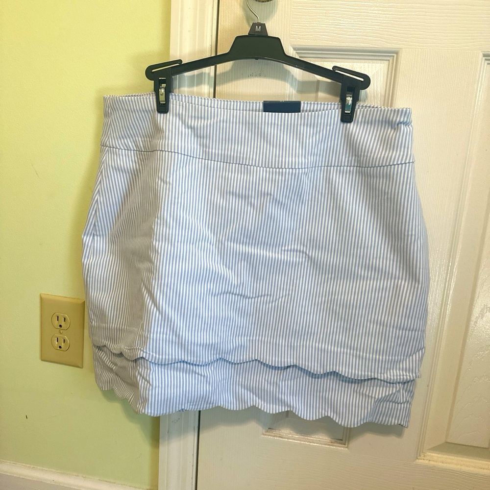 blue and white crown and ivy boating skirt